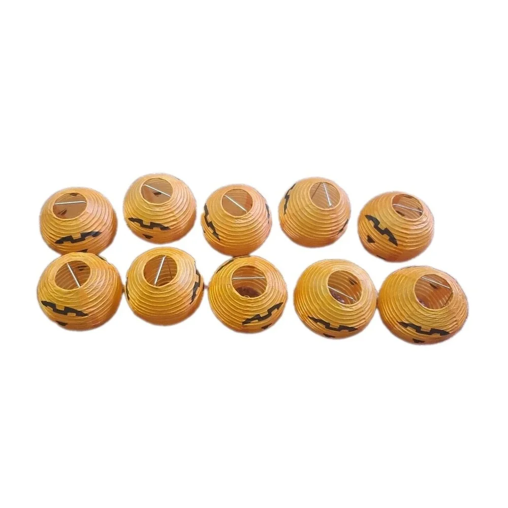 Halloween Pumpkin Paper Lantern Cover For String Lights Jack O Lantern Lot of 10